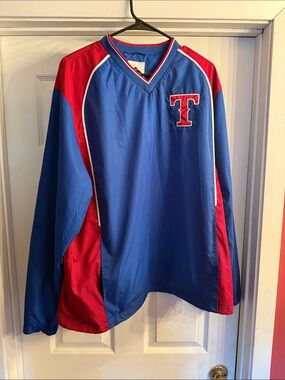 Kids Red & Blue Pullover Sports Top - Letter T Accent